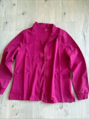 Mandala Fuchsia Utility Zip scrub Jacket